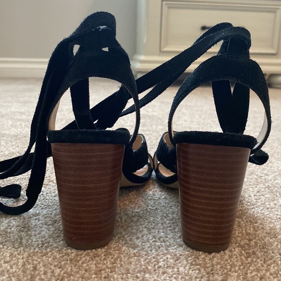 Sole society black wood block heel sandal size 6 - Picture 3 of 4